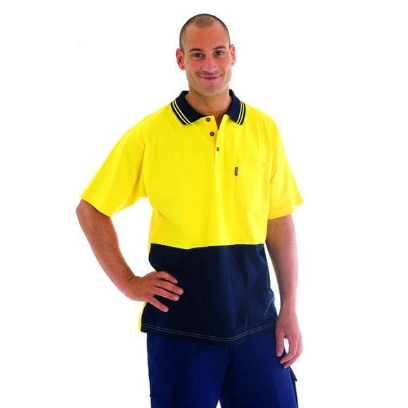 3845 -HiVis Cool-Breeze Cotton Jersey Polo Shirt with Under Arm Cotton Mesh, S/S