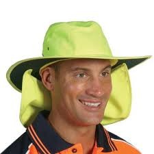 H055-HiVis Hat with Flap