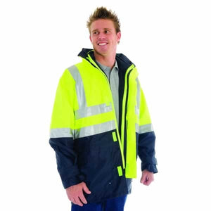 3864-"4 in 1" HiVis Two Tone Breathable Jacket with Vest and 3M Reflective Tape