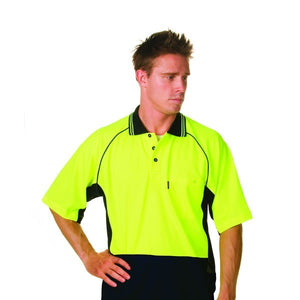 3917- HiVis Two Tone Cotton Back Cool-Breeze Side Mesh Polo, S/S
